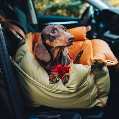 Prémium műbőr kutyaülés-magasító ágy